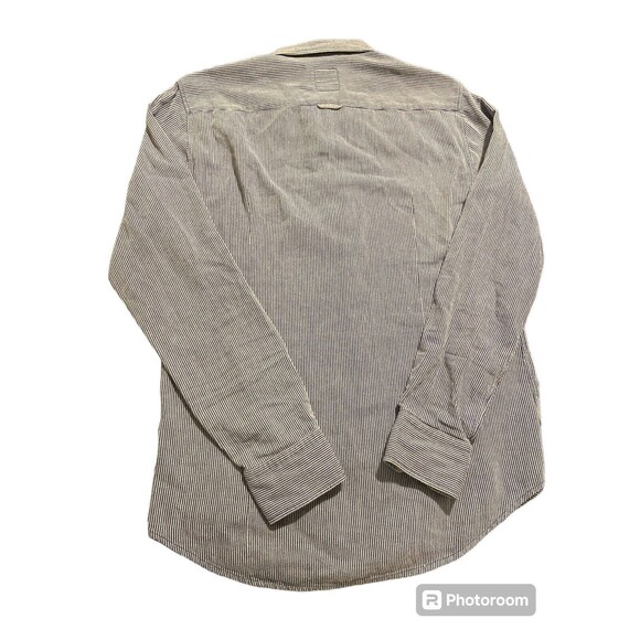 Hugo Boss Orange Mens Size M Blue  White Stripes Long Sleeve‎ - Picture 4 of 10